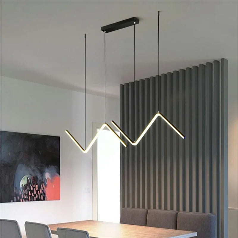 Luxo Moderno: Luminária LED Suspensa Dourada/Preta