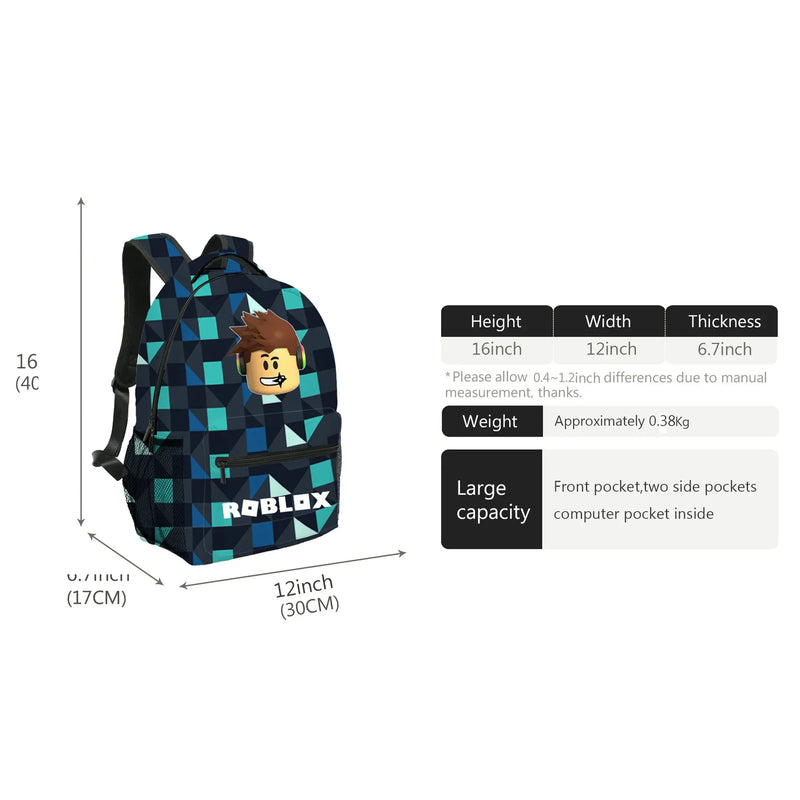 Mochila ROBLOX Virtual para o Primário