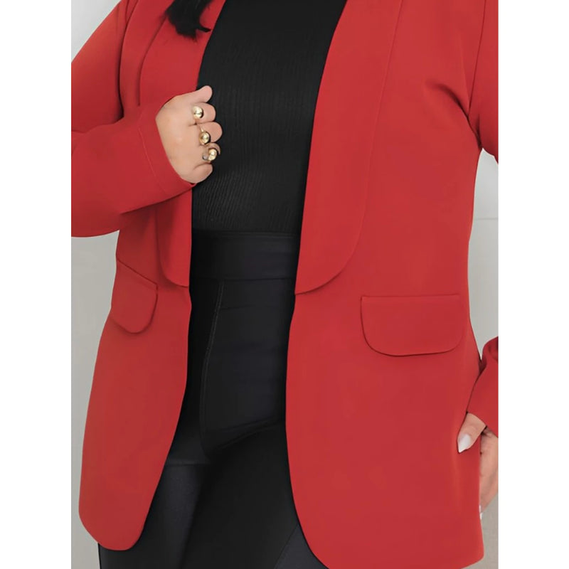 Blazer Feminino Plus Size Alfaiataria Casaco Manga Longa