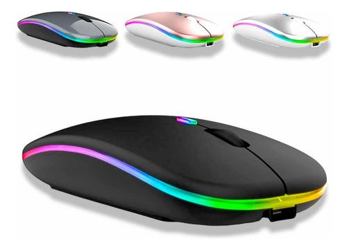 MOUSE SEM FIO USB RECARREGÁVEL RGB LED