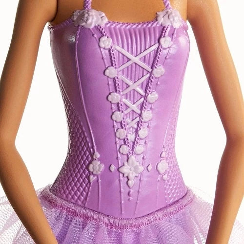 Boneca Barbie Bailarina Morena Vestido Lilás